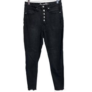 Organic Blue Black Light Washed Denim Skinny Leg Size 11